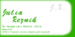 julia reznik business card